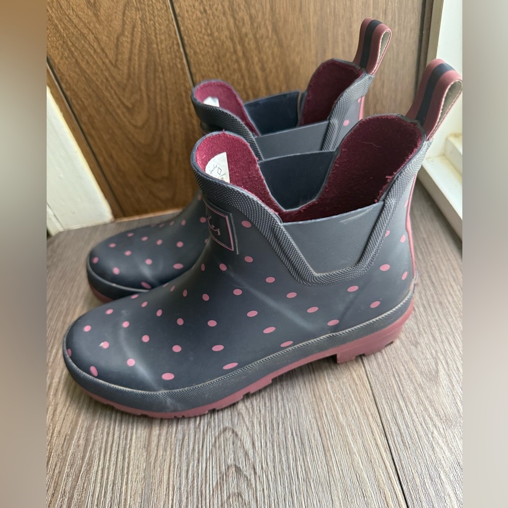 Joules Wellibob‎ Polka Dot Rain Boots woman's size 6